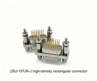 Connecteur rectangulaire à profil bas J30J-15TJN-J à 15 broches plaqué or haute densité pour l'automatisation industrielle, connecteur de type réceptacle, 3A