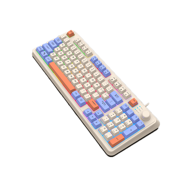 XUNSVFOX K82 New USB RGB Backlit Wired Full Size Gaming Keyboard for Desktop/Tablet & Laptop Independent Volume Knob 94 Keys