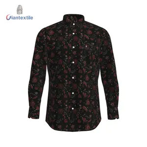 Newly Spring Wear Men's Shirt 100% Viscose Digital Print Fashion Long Sleeve Shirt For Men