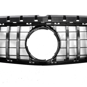 Grille de calandre de style GT pour Mercedes-Benz Classe B W246, ABS noir avec bandes argentées, 2012-2014 - Product Image 4