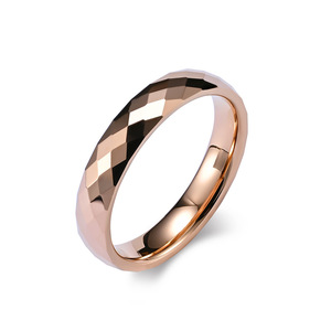 Tungsten Carbide <b>Ring</b> 4mm Geometric Design Unisex Wedding Band Steel Black Rose Gold - Product Image 5