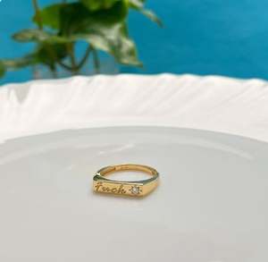 Modern Rectangle Signet Ring 925 Sterling Silver Custom <b>Name</b> Jewelry - Product Image 3