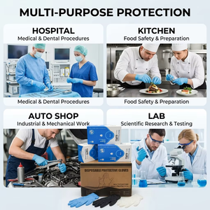Gants jetables en PVC et nitrile avec ajustement flexible pour le nettoyage, les tatouages et la protection au travail général - Product Image 6
