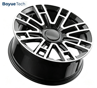 Jantes de luxe monobloc forgées noir brillant à bords usinés et multi-branches, PCD 5*108 5*112 5*114.3 5*115 5*120, pour SUV haut de gamme