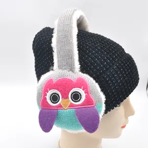 Mùa Đông Ngoài Trời Owl Trẻ Em Dệt Kim Tai Ấm Hơn Cắt Earmuff Mùa Đông Ấm Áp Trẻ Em Earmuffs Tai Ấm Hơn