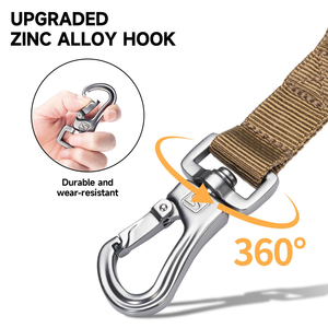 Laisse d'entraînement pour chien à deux poignées de haute qualité avec boucle de siège auto, ensemble laisse et collier tactique pour chien - Product Image 4