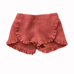 الأغاف الكتان شورت مكشكش مخصص تصميم الاطفال عارضة الصيف السراويل فتاة - Product Image 2