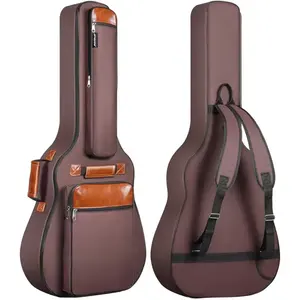 Venta al por mayor 600d Oxford impermeable 41 pulgadas Bolsa de guitarra impermeable Folk guitarra clásica caso mochila