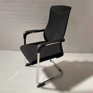 Ergonomic Office <b>Chair</b> Black Fixed Armrest Cantilever Base Conference Room Use - Product Image 4