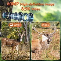 Caméra de chasse PR905W à détection de mouvement 5K WIFI 60MP avec contrôle par application, vision nocturne, surveillance extérieure pour la faune