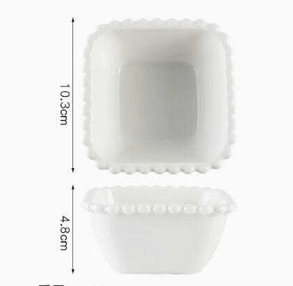 White 4inch square bowl