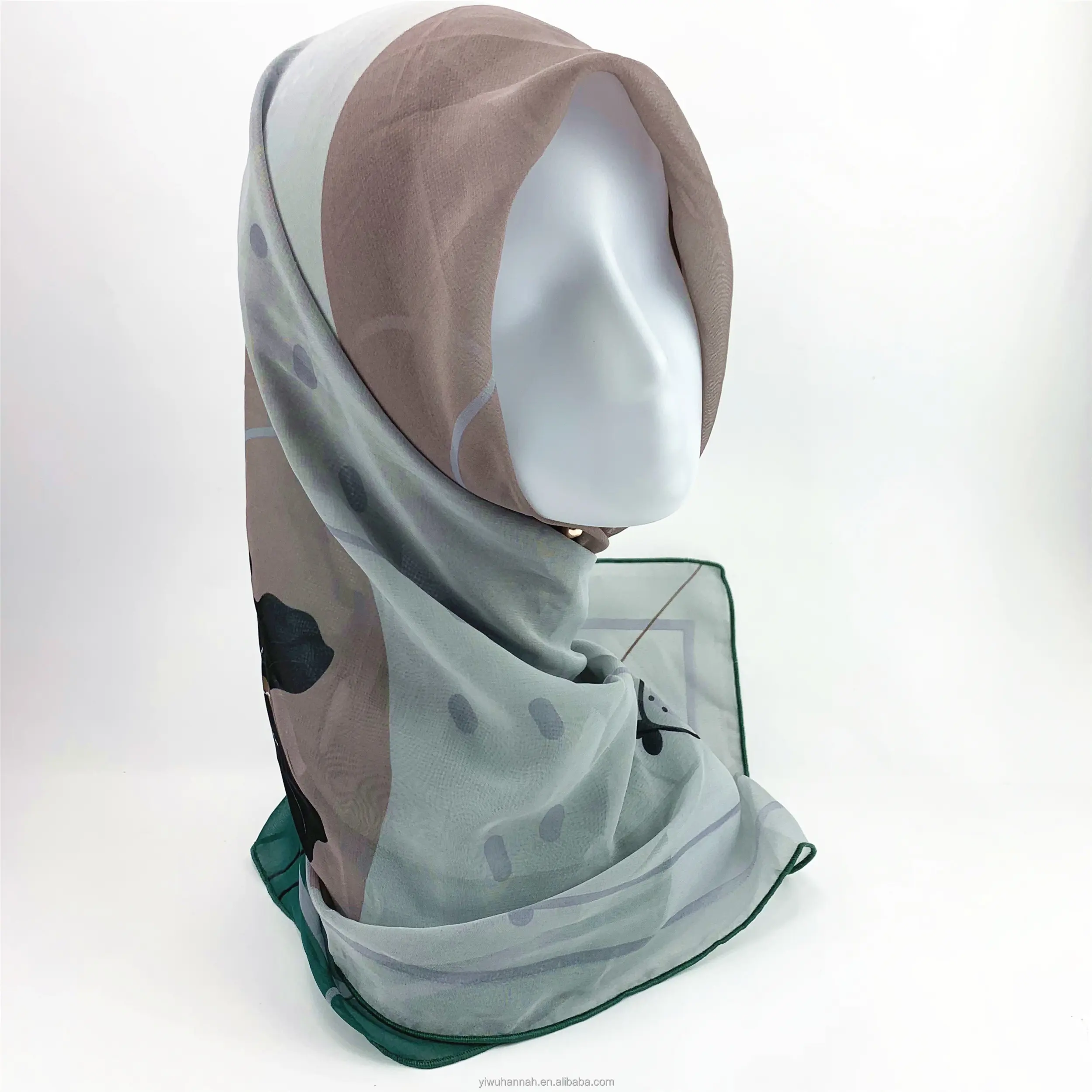 Custom Handmade สวมใส่ Foulard Hejab ผู้หญิง2020 Tie Dye พิมพ์ Hijab โมเดิร์นตุรกีชีฟองผ้าพันคอ