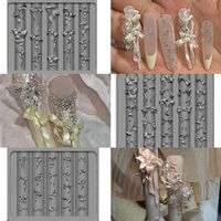 Moule en silicone 3D professionnel, nouveau design, modèle de sculpture de nœuds pour nail art, transparent, pour bijoux et artisanat DIY