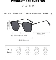 Lunettes de soleil polarisées à grande monture métallique, protection UV400, double pont, sangle réglable, idéales pour le cyclisme, la pêche et les voyages – Offre Spéciale