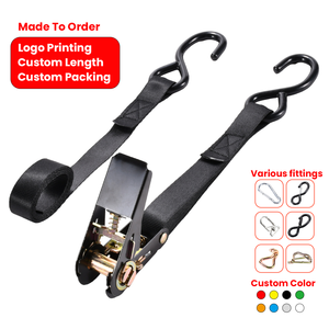 Cinghia di Fissaggio a Cricchetto da 1 Pollice 15 Piedi con Ganci a S con Blocco di Sicurezza <span class=keywords><strong>per</strong></span> Trasporto Elettrodomestici e <span class=keywords><strong>Moto</strong></span> - Product Image 1