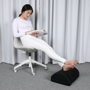 OEM ODM, repose-pieds ergonomique en mousse à hauteur réglable noire antidérapante sous le bureau, repose-pieds en éponge pour le travail de bureau - Product Image 5