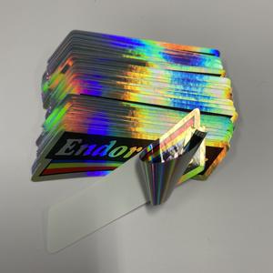 Su geçirmez vinil holografik etiket baskı özel Logo yapıştırıcı lazer gökkuşağı dekorasyon etiket Hologram kalıp kesim Sticker - Product Image 1
