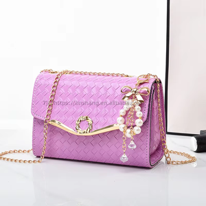 Fashion Custom <b>Mini</b> Girl Crossbody Solid Color Luxury <b>Bags</b> Women Handbags With Pearl Pendent - Product Image 6