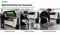 Nouvelle découpeuse laser hybride JQLASER 6-en-1, 1200W fibre et 150W CO2, machine CNC pour le traitement des métaux et des non-métaux