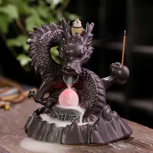 Wholesale Backflow dragon incense burner ceramic Incense Cone Sticks Holder Home Decor Porcelain handmade 763465