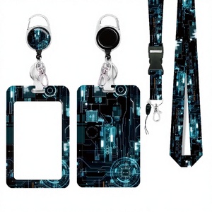 Customizable Science Technology Polyester ID Card Holder <b>Lanyard</b> <b>Breakaway</b> Hook Reel UV/Thermal Transfer Printed for Earth Day - Product Image 3