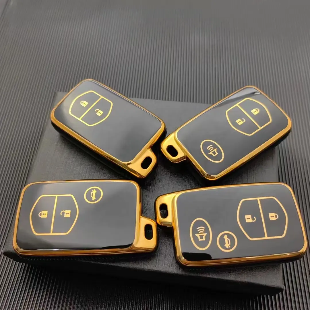 Hot-Selling Golden Car Key Case Holder Cover Key Bag For Toyota Camry Rav 4 Prado