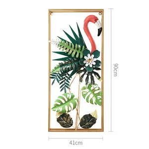 iron wall decoration flamingo living room background wall hanging wall decoration