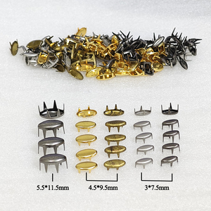 Fabrieksgroothandel ijzeren ovale spijker met 4 klauwen, nikkelvrij, voor schoenen, kleding, PU lederen riemen - Product Image 2