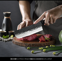 7 pouces à haute teneur en carbone 3 couches en acier inoxydable cuisine japonaise coupe viande légumes Nakiri Sushi couteau