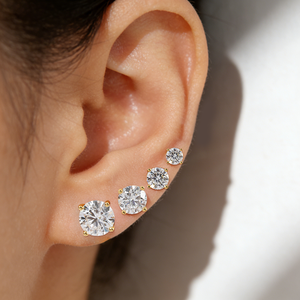 Starsgem Lab Diamond Basket <b>Earrings</b> 0.1ct 0.3ct 0.5ct 1.1ct Non Certified Diamond 10K Solid Gold Stud <b>Earring</b> - Product Image 1