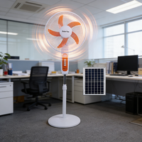 Ventilateur oscillant à 3 vitesses de 16 pouces, recharge solaire, recharge USB, autonomie de 5 heures, portable, pour le camping en plein air