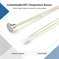 Sonde de température NTC 10K 3435 Valeur B, boîtier en acier inoxydable, haute stabilité, sonde personnalisée, connecteur de câble tressé pour