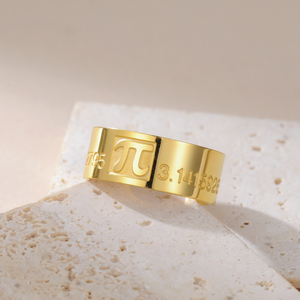 Anillo con símbolo Pi, anillo con letras griegas, banda de boda de acero inoxidable, anillo de joyería matemática, amantes de las matemáticas, regalos de cumpleaños para mujeres - Product Image 5