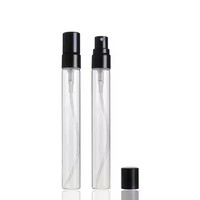 Distributeur de parfum de voyage portable avec 2ml 3ml 5ml 10ml flacons de pulvérisation en verre bouchon à vis en forme de cylindre pour les voyages en déplacement