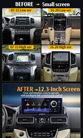 Écran de navigation HD Android RoadNavi 12,3 pouces pour Toyota Land Cruiser 2007-2020 Lecteur multimédia CarPlay sans fil GPS