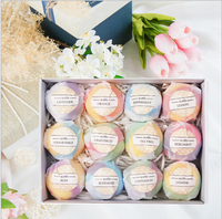 Vente en gros de set d'effervescents pour bain spa naturel sel de bain moussant hydratant et relaxant avec rose cadeau de Noël pour le corps