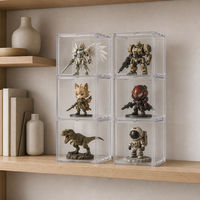 Boîte de rangement transparente en acrylique empilable pour figurines, poupées et objets de collection – Vitrine de comptoir