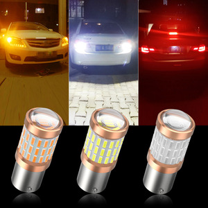 Lámparas automáticas de 12V, 60SMD, 4014, 1156, 1157, BA15S, <span class=keywords><strong>P21W</strong></span>, P21/5W, BAY15D, BAU15S, 7440, 7443, luz de freno de giro, bombillas inversas con lente de proyector - Product Image 5