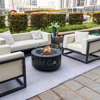 Foyer au gaz propane d'arrière-cour GFRC GRC Mobilier de jardin extérieur en béton Table d'incendie au gaz utilisée comme table de foyer