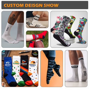 Chaussettes en coton chaud d'automne de haute qualité, tricotées, motif de visage souriant brodé, chaussettes de travail personnalisées - Product Image 5