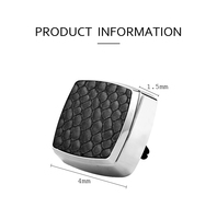Diffuseur de parfum de luxe moderne en forme carrée pour voiture, fixation sur grille d'aération, en alliage d'aluminium avec finition cuir, désodorisant minimaliste pour l'intérieur de la voiture