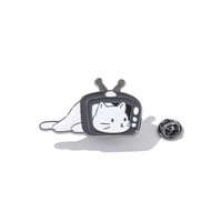 Ensemble de badges en émail en alliage à la mode-Broches d'animaux mignons ours chat chien abeille noir nickelé Badges UV pour la mode