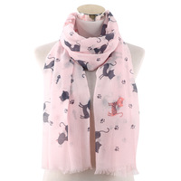 Crème solaire chat motif Animal châle nouveau Style coton lin mains sentiment écharpe Hijab châle écharpe pour les femmes