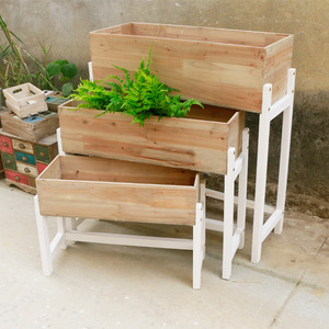 Multi Tiered Solid Wood Plant Stand Natural Color Indoor Outdoor Balcony Floor Standing <b>Stepped</b> Planter For Flower Green Plant - Product Image 1