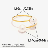 Minimalisti scher Stil und Persönlichkeit Barock perlen ringe Kreuz öffnung Dünner Ring Edelstahl Galvani sieren Vergoldeter Schmuck