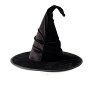 Hexenhut Schwarzer Zaubererhut Großer Gerüschter Hexenhut für Damen Halloween-Kostüm Cosplay-Accessoire Partyzubehör Festtagsdekoration