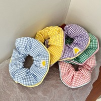 Ins nouvelle couleur bonbon cheveux chouchous coréen Plaid frais cheveux cravates femmes Simple tissu cheveux élastiques accessoires pour les filles
