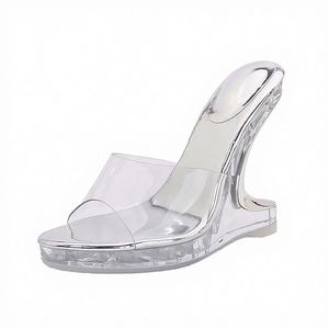 Nouvelles sandales compensées à talon ultra haut en PVC léger à bout ouvert pour l'été - Product Image 3