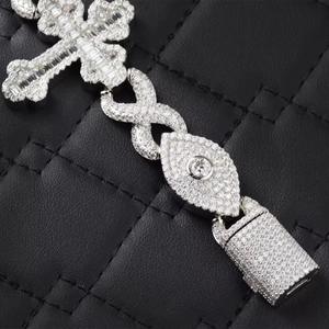 Premium Moissanite Charm Link <b>Bracelet</b> in 925 <b>Sterling</b> <b>Silver</b> Hip Hop Fashion Chain Jewellery Unisex Gift - Product Image 2