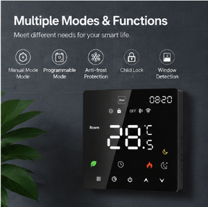 Termostato Inteligente DOMISI con Control <span class=keywords><strong>Remoto</strong></span>, Wi-Fi, Control por Voz a través de Aplicación, Montaje en Pared, Pantalla OLED, Uso Universal para el Hogar - Product Image 3